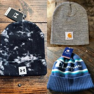 NWT Champion Carhartt and Under Armour winter hats
